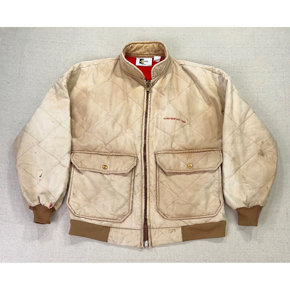 VTG K-Brand Men's Large Ford New Holland Quilted Work Jacket USA Carhartt Style